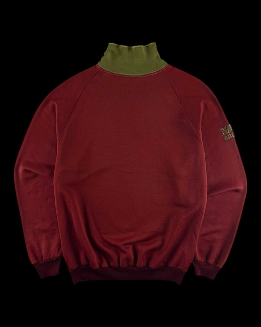 Boneville 1980’s Navy Arctic Mock Neck Fleece Lined Sweater [XL]