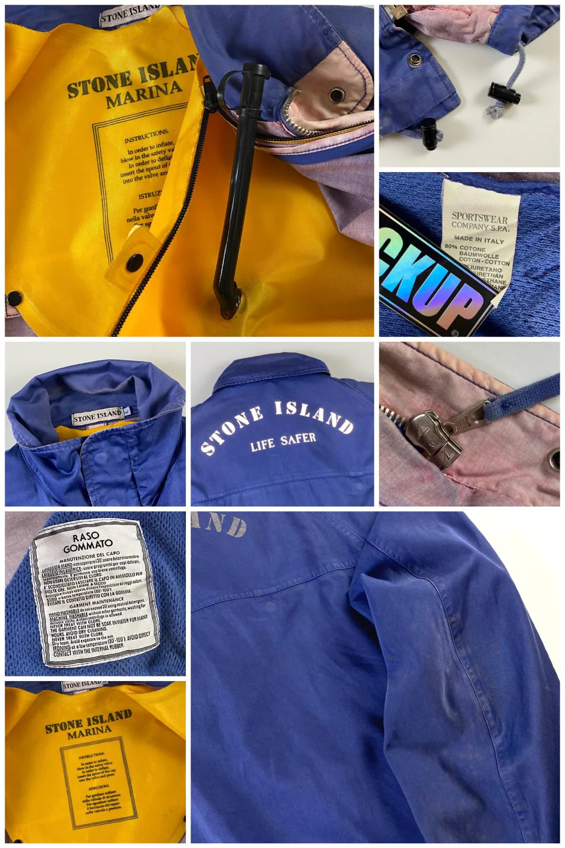 Stone Island 1980's Life Safer Raso Gommato Jacket [L]