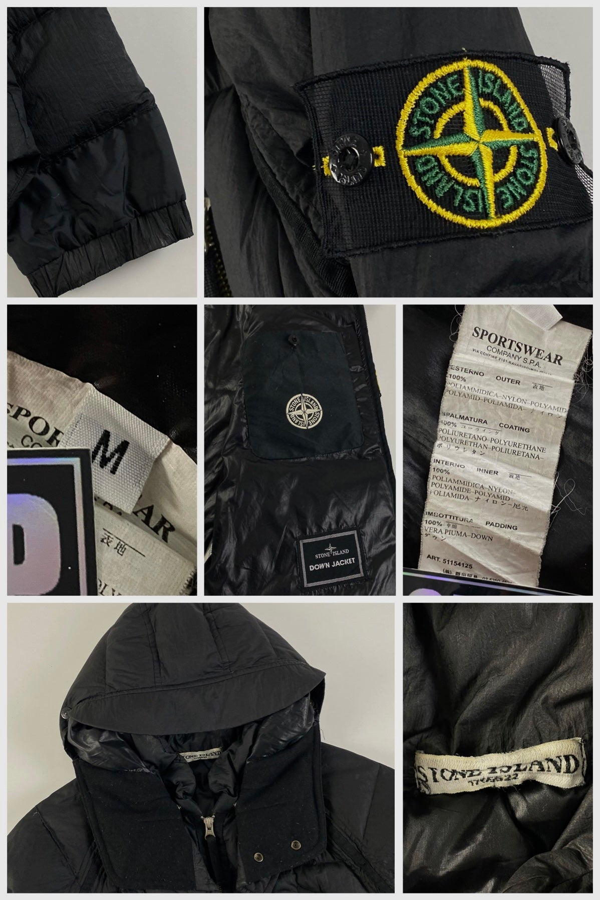 Stone Island 2009 Opaque Nylon Mesh Badge Puffer [M]