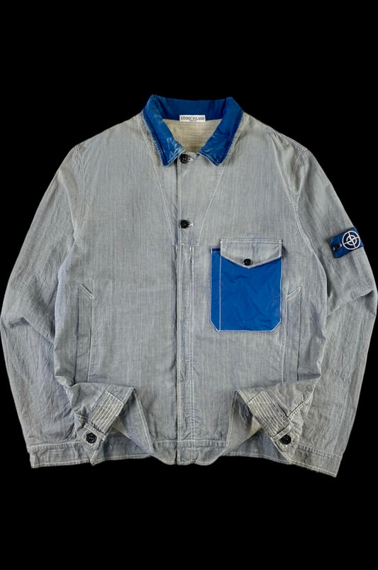 Stone Island 2006 Denim Badge Reflective Work Jacket [3XL]