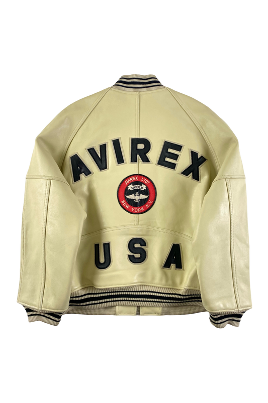 Avirex 1990's USA Leather Varsity Jacket [L]