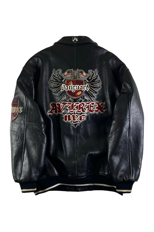 Avirex 1990's Vanguard Limited Edition Leather Varsity Jacket [4XL]