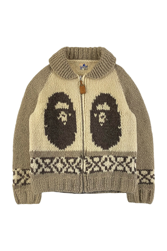A Bathing Ape BAPE Zip Up Knitted Sweater [L]